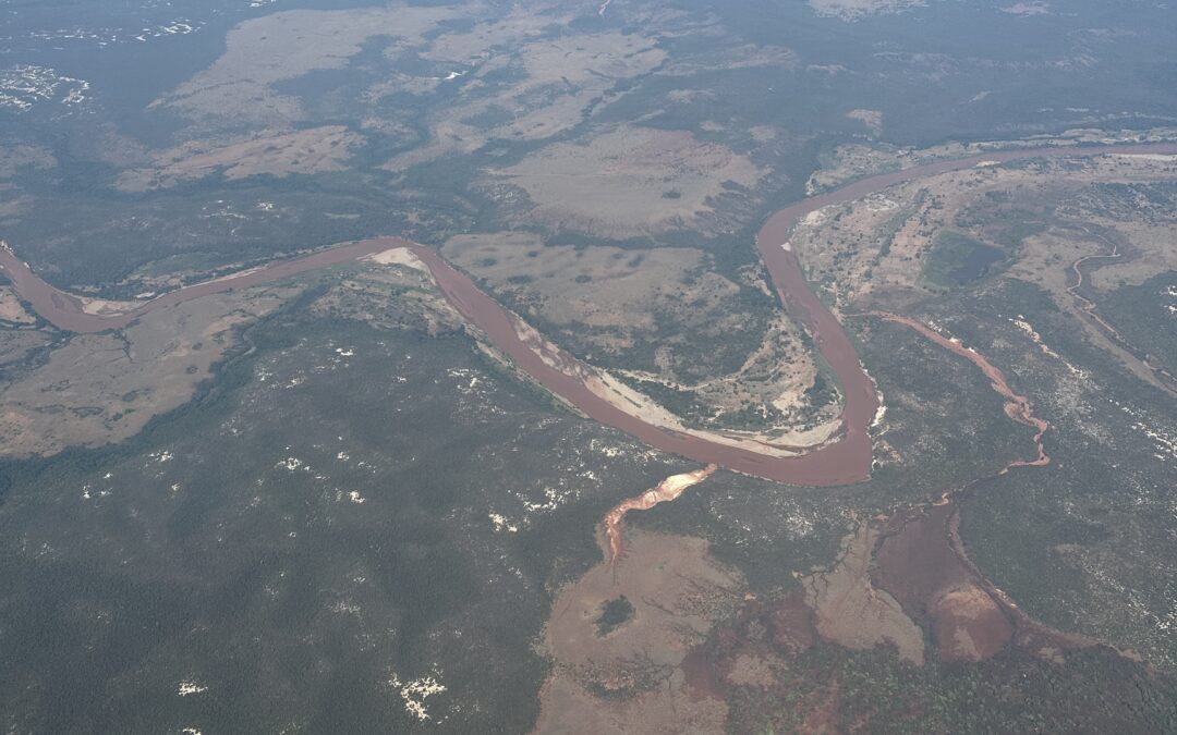 Sky views of the Betsiboka River in Madagascar